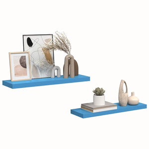 Ράφια Τοίχου 2 τεμ. Μπλε 80 x 23,5 x 3,8 εκ. MDF - Pakobazaar