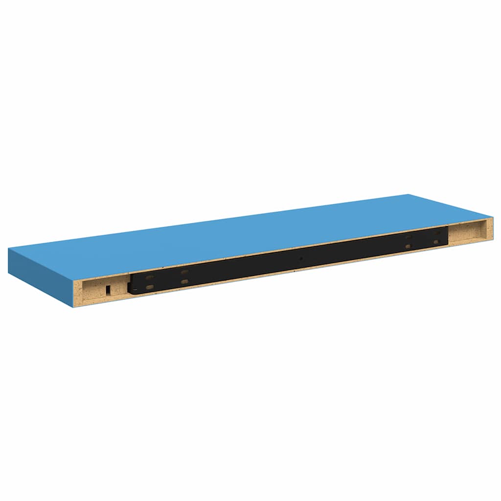 Ράφια Τοίχου 2 τεμ. Μπλε 80 x 23,5 x 3,8 εκ. MDF - Pakobazaar
