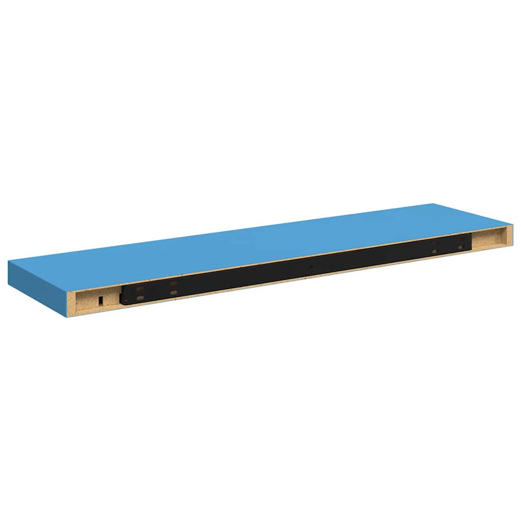 Ράφια Τοίχου 2 τεμ. Μπλε 90 x 23,5 x 3,8 εκ. MDF