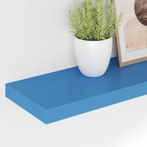 Ράφια Τοίχου 2 τεμ. Μπλε 120 x 23,5 x 3,8 εκ. MDF