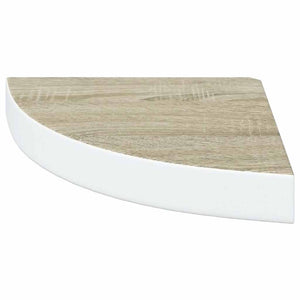 Ράφι Τοίχου Γωνιακό Δρυς/Λευκό 25 x 25 x 3,8 εκ από MDF