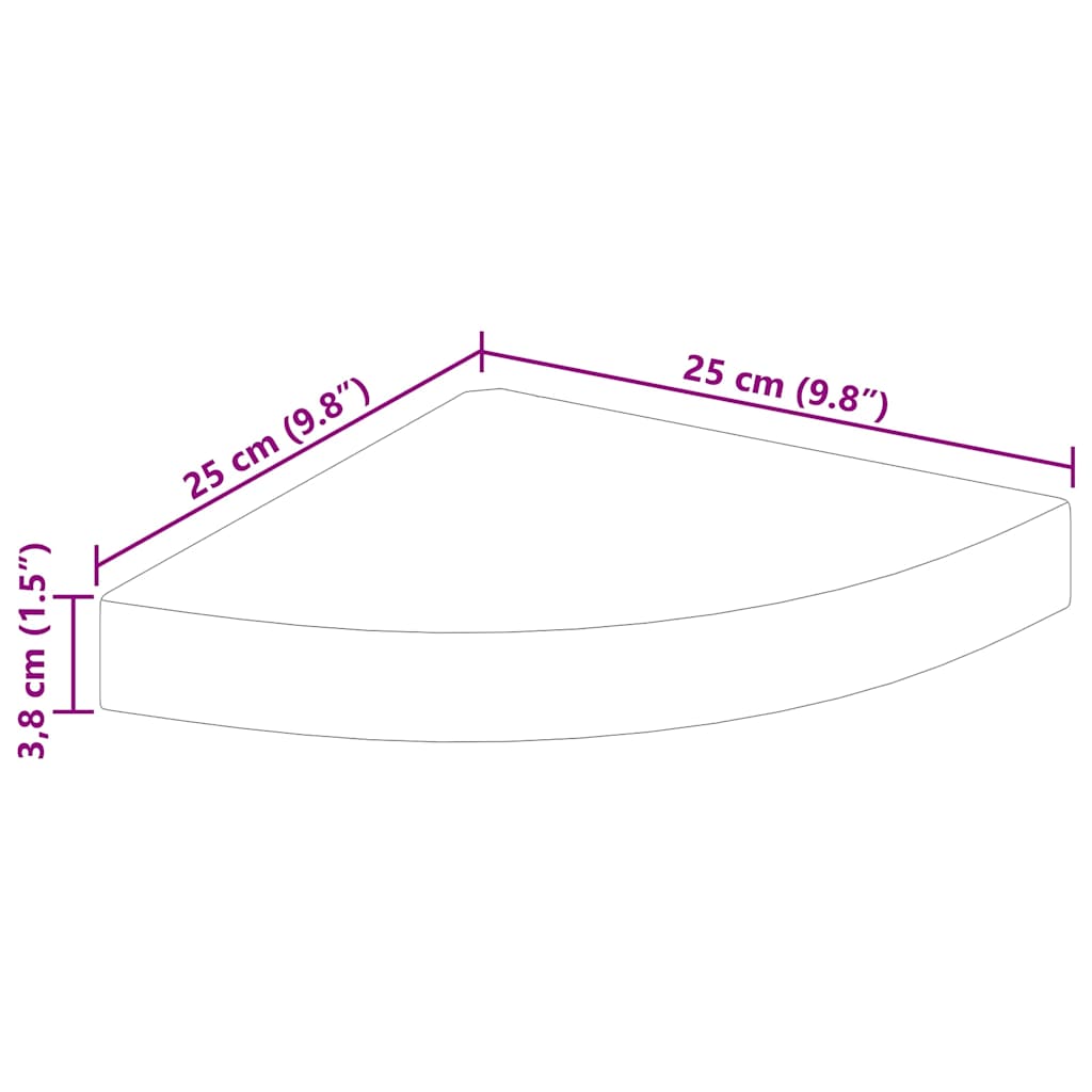 Ράφι Τοίχου Γωνιακό Δρυς/Λευκό 25 x 25 x 3,8 εκ από MDF
