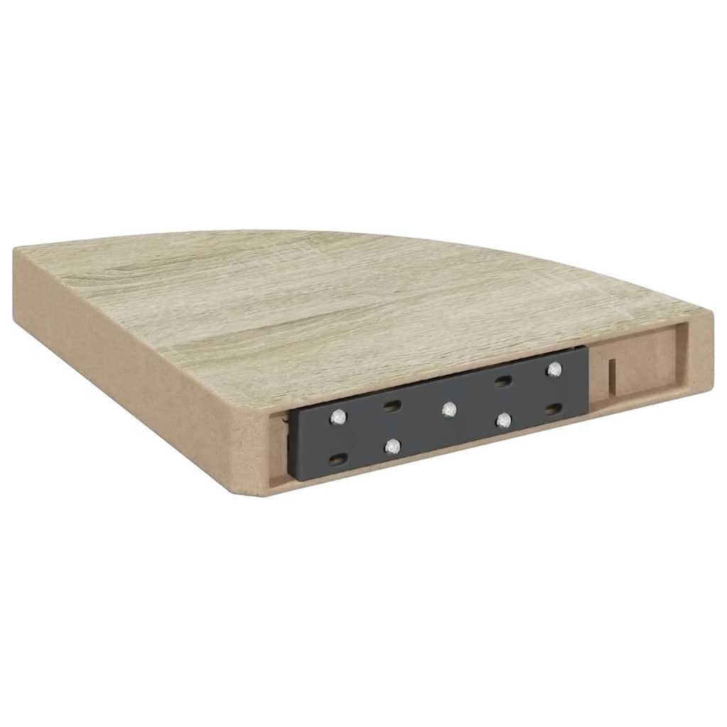 Ράφια Τοίχου Γωνιακά 2 τεμ. Δρυς/Λευκό 25 x 25 x 3,8 εκ από MDF - Pakobazaar