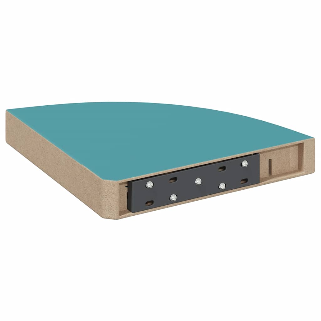 Ράφια Τοίχου Γωνιακά 2 τεμ. Μπλε 25 x 25 x 3,8 εκ. από MDF