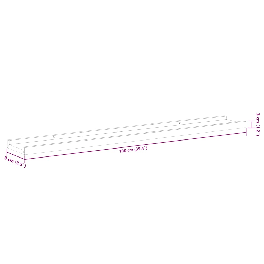 Ράφια Τοίχου 4 τεμ. Λευκά 100 x 9 x 3 εκ. - Pakobazaar