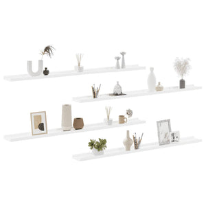 Ράφια Τοίχου 4 τεμ. Λευκά 115 x 9 x 3 εκ. - Pakobazaar