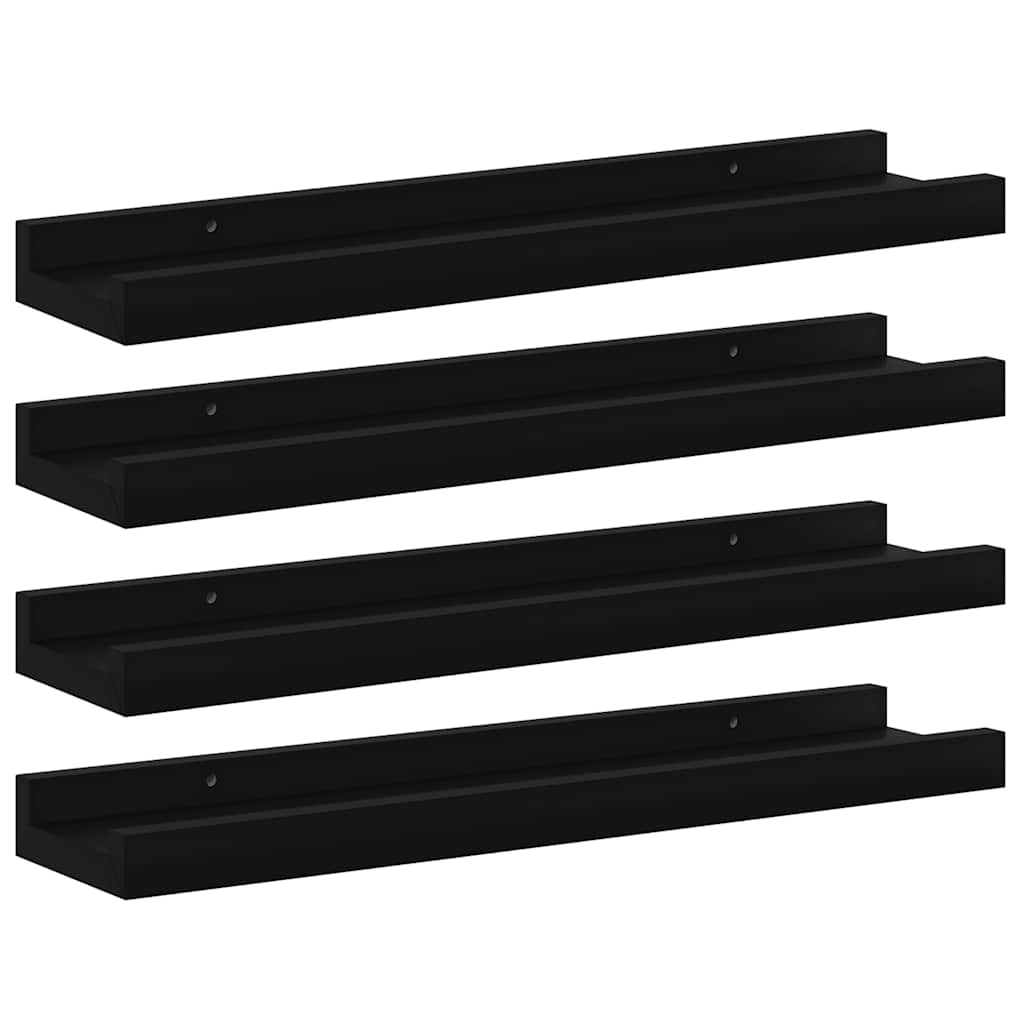 Ράφια Τοίχου 4 τεμ. Μαύρα 40 x 9 x 3 εκ.