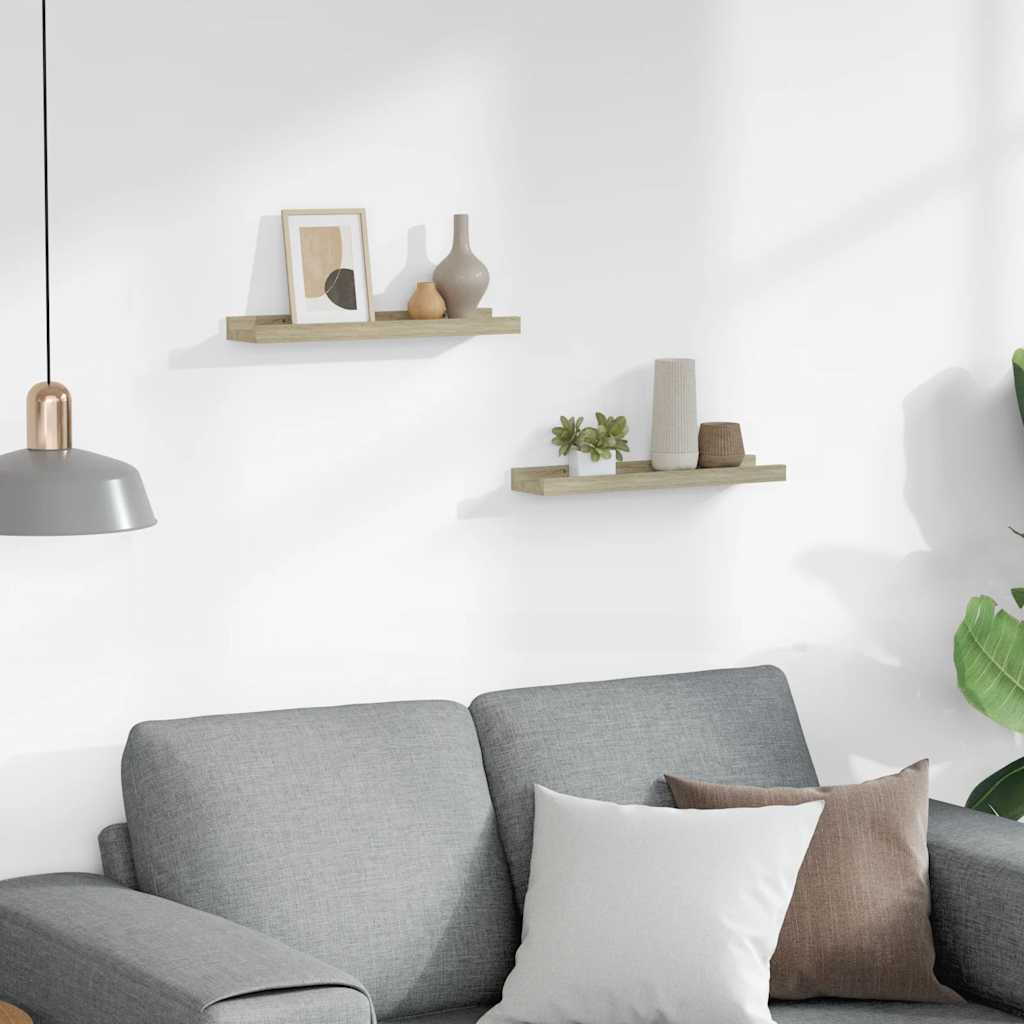 Ράφια Τοίχου 2 τεμ. Sonoma Δρυς 40x9x3 εκ.