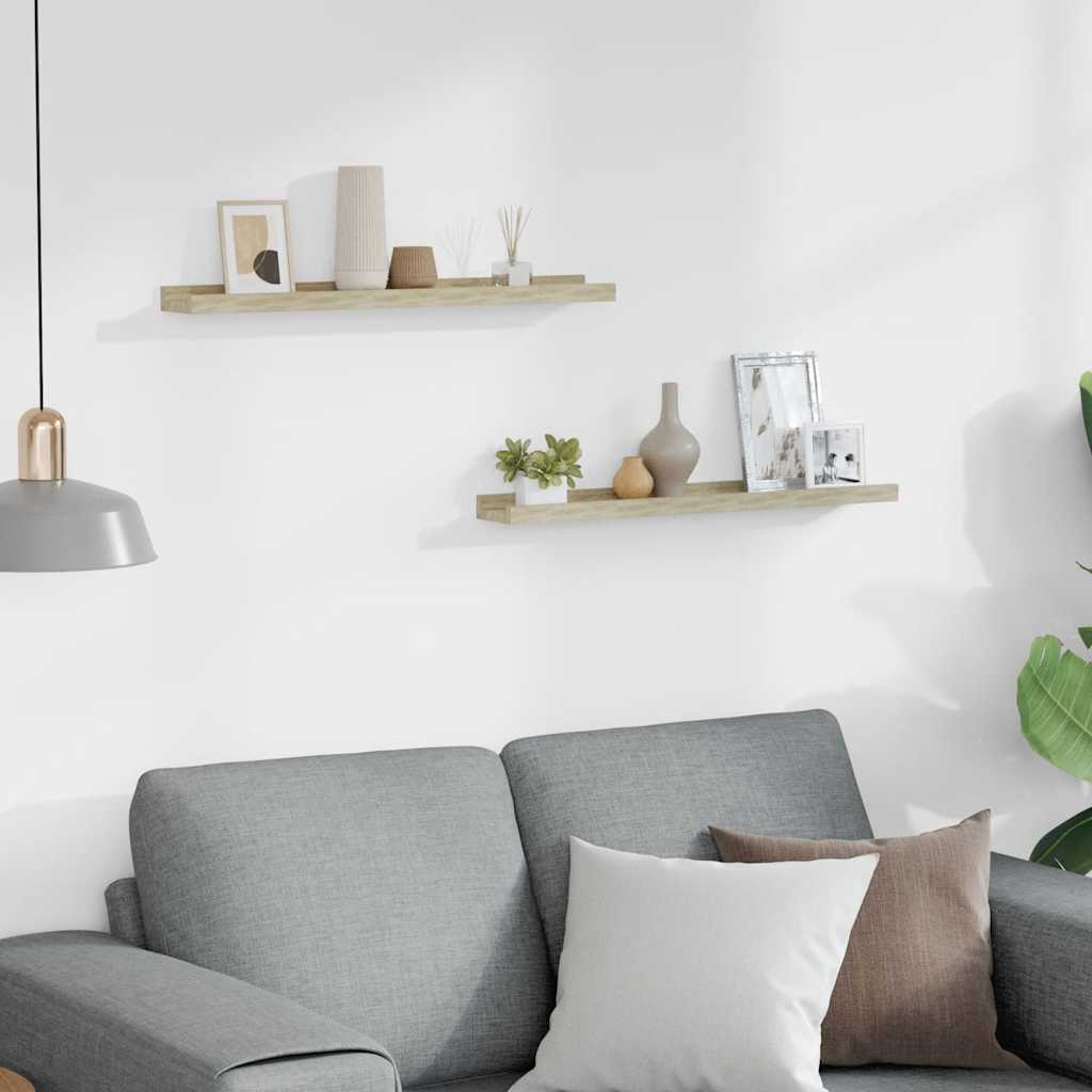 Ράφια Τοίχου 2 τεμ. Sonoma Δρυς 60x9x3 εκ.