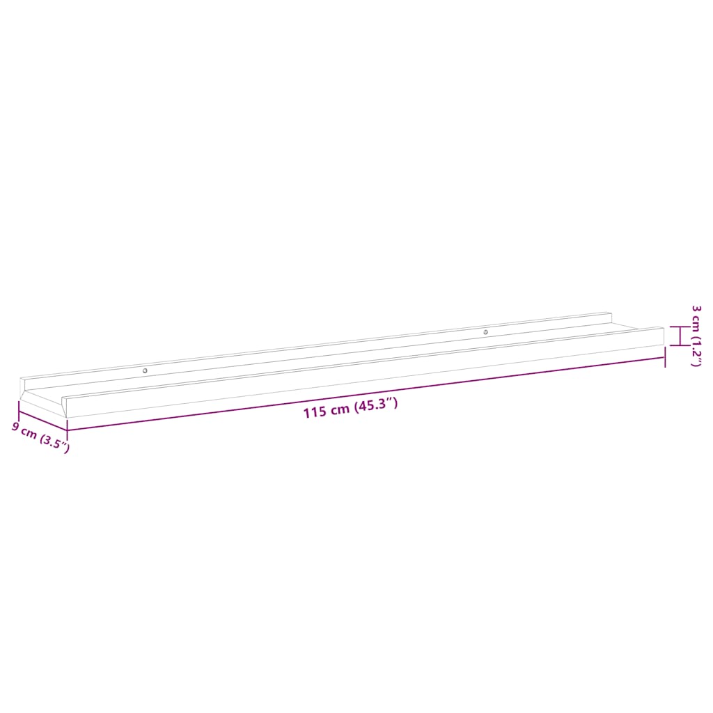 Ράφια Τοίχου 2 τεμ. Sonoma Δρυς 115 x 9 x 3 εκ.
