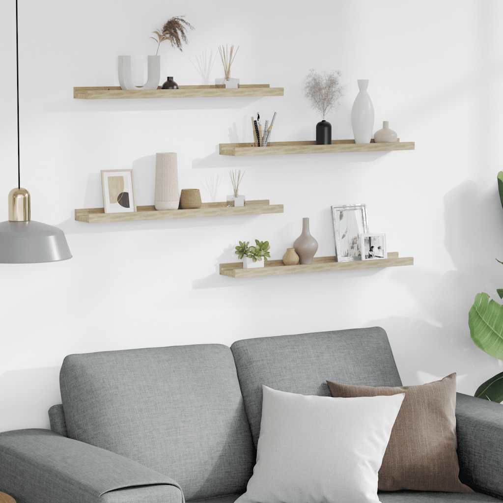 Ράφια Τοίχου 4 τεμ. Sonoma Δρυς 60 x 9 x 3 εκ.
