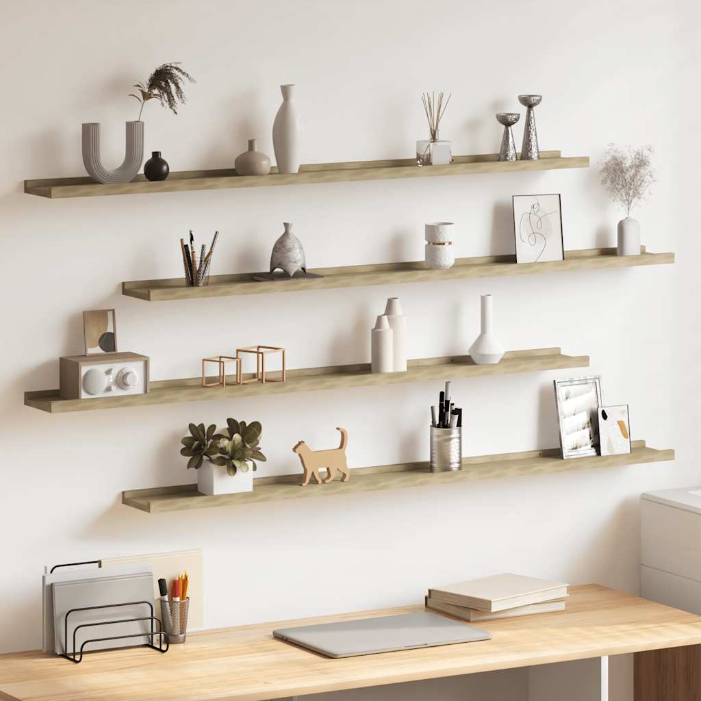 Ράφια Τοίχου 4 τεμ. Sonoma Δρυς 115 x 9 x 3 εκ.