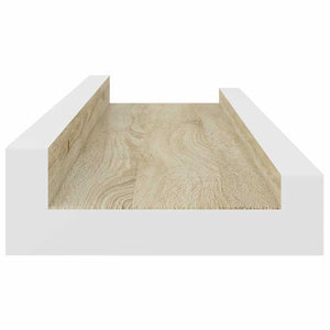 Ράφια Τοίχου 2 τεμ. Λευκό και Sonoma Δρυς 40 x 9 x 3 εκ.