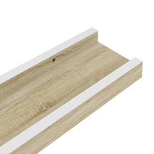 Ράφια Τοίχου 2 τεμ. Λευκό και Sonoma Δρυς 40 x 9 x 3 εκ.