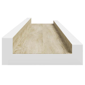 Ράφια Τοίχου 2 τεμ. Λευκό και Sonoma Δρυς 60 x 9 x 3 εκ.