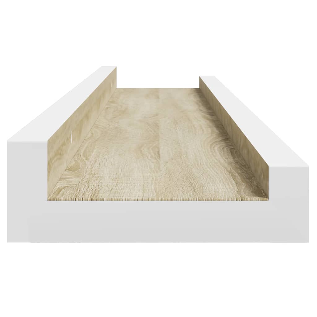 Ράφια Τοίχου 4 τεμ. Λευκό και Sonoma Δρυς 60 x 9 x 3 εκ.