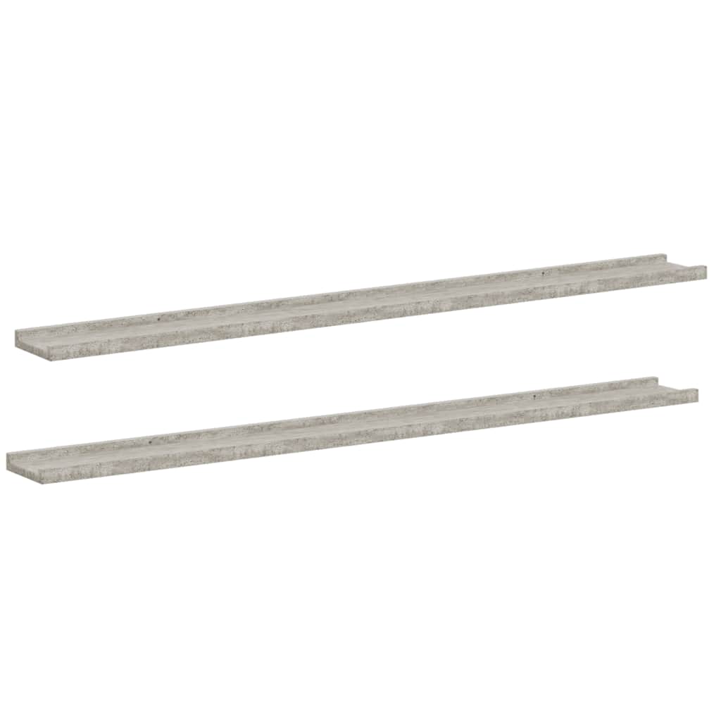 Ράφια Τοίχου 2 τεμ. Γκρι Σκυροδέματος 115 x 9 x 3 εκ.