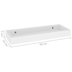 Ράφια Τοίχου με Εσοχή 4 τεμ. Λευκά 40 x 15 x 4 εκ. από MDF
