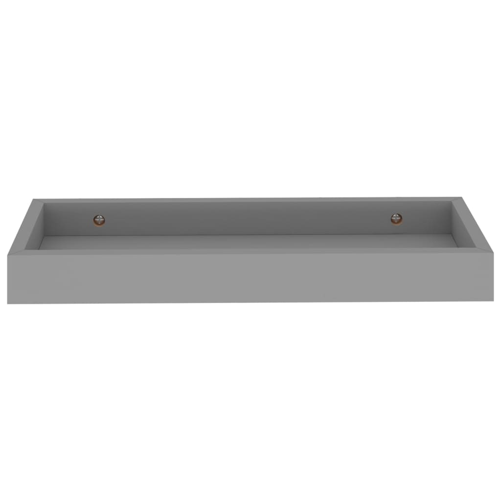 Ράφια Τοίχου με Εσοχή 2 τεμ. Γκρι 40 x 15 x 4 εκ. από MDF - Pakobazaar