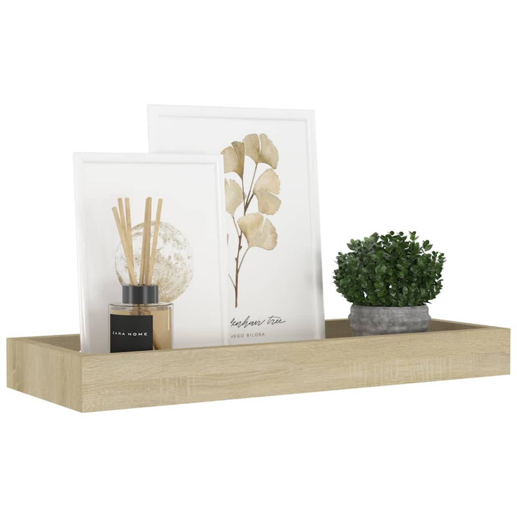 Ράφια Τοίχου με Εσοχή 2 τεμ. Δρυς 40 x 15 x 4 εκ. από MDF