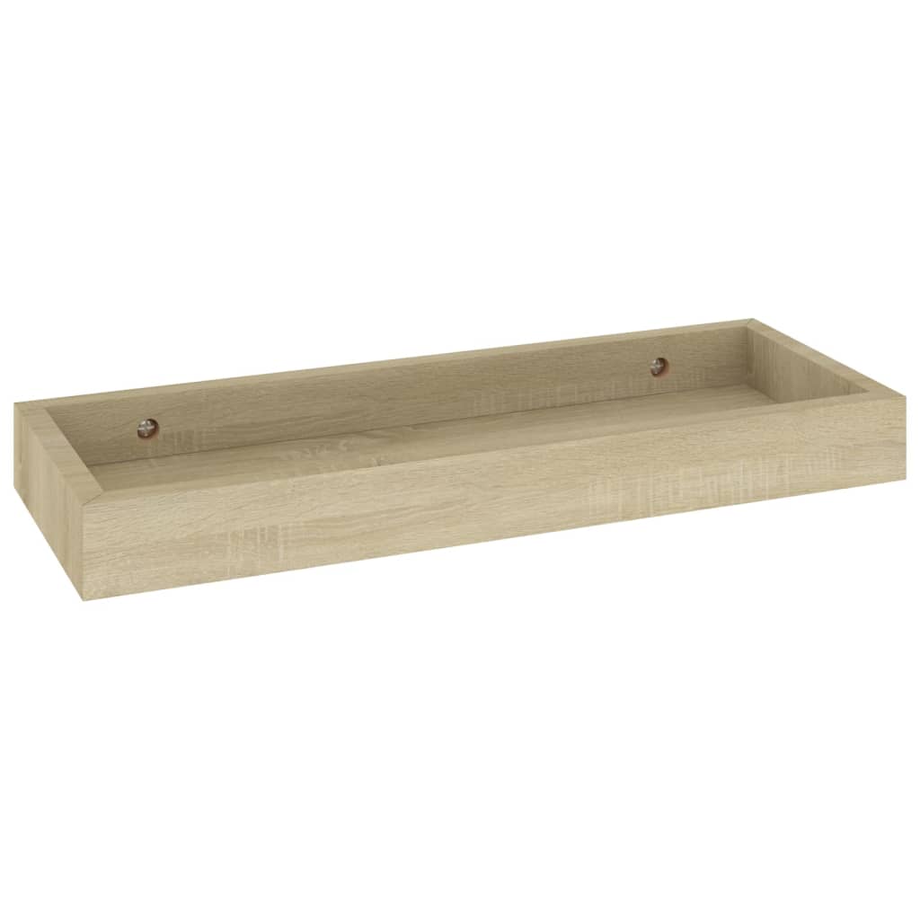 Ράφια Τοίχου με Εσοχή 2 τεμ. Δρυς 40 x 15 x 4 εκ. από MDF