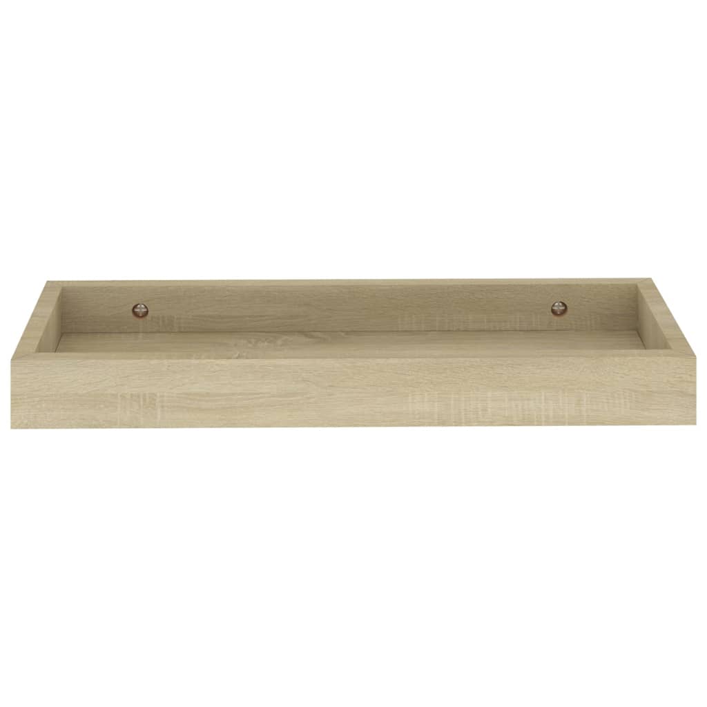Ράφια Τοίχου με Εσοχή 2 τεμ. Δρυς 40 x 15 x 4 εκ. από MDF