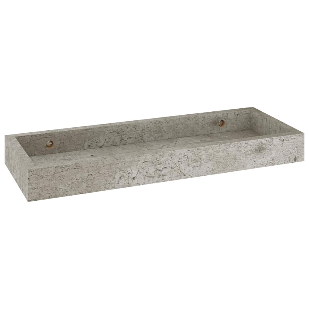 Ράφια Τοίχου με Εσοχή 4 τεμ. Γκρι Σκυρ. 40 x 15 x 4 εκ. από MDF