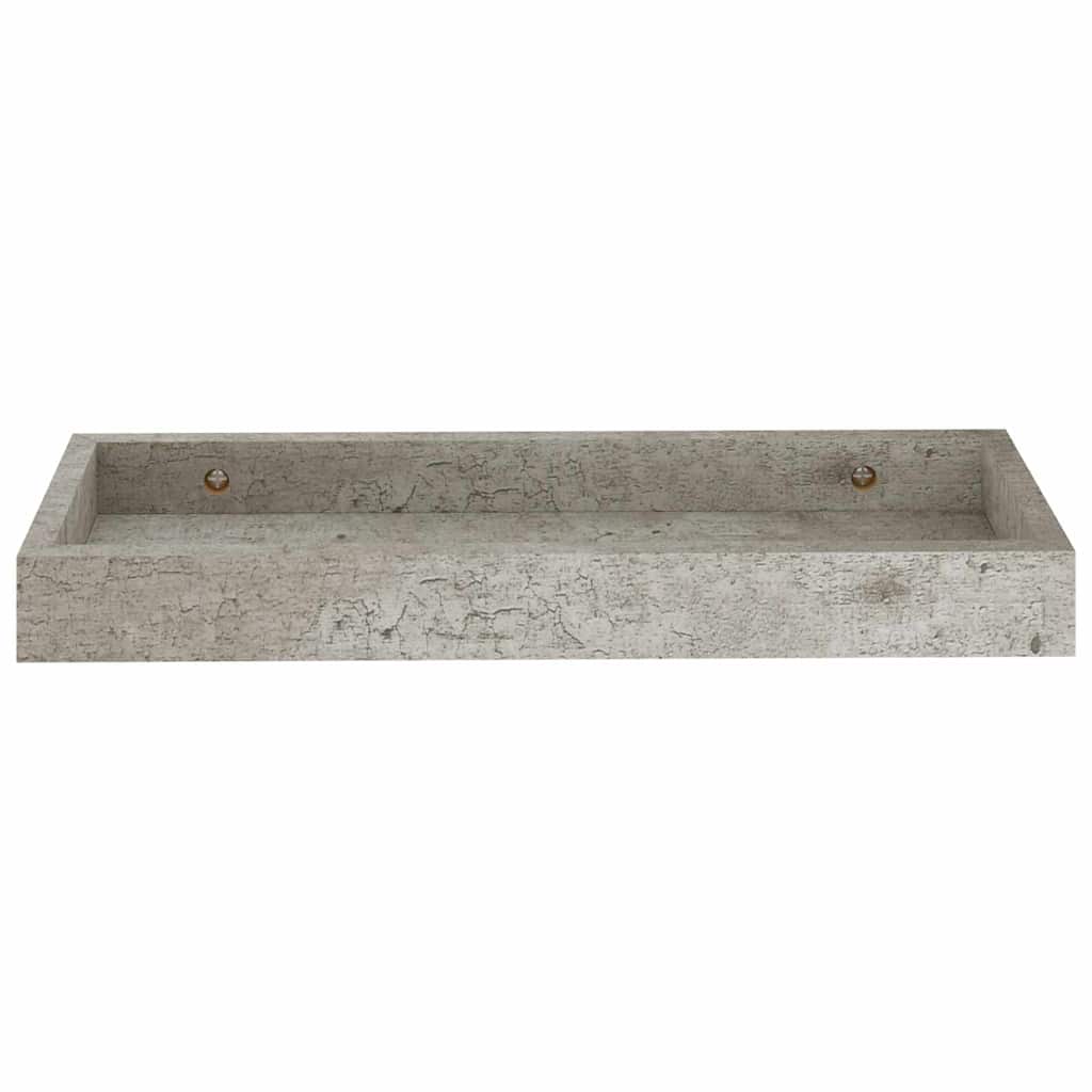 Ράφια Τοίχου με Εσοχή 4 τεμ. Γκρι Σκυρ. 40 x 15 x 4 εκ. από MDF