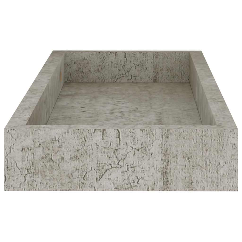 Ράφια Τοίχου με Εσοχή 4 τεμ. Γκρι Σκυρ. 40 x 15 x 4 εκ. από MDF