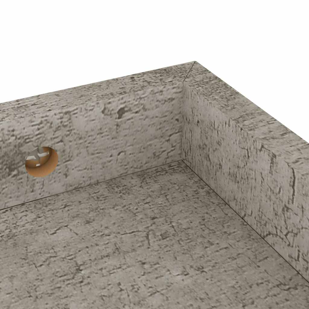 Ράφια Τοίχου με Εσοχή 4 τεμ. Γκρι Σκυρ. 40 x 15 x 4 εκ. από MDF