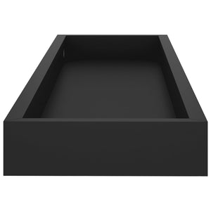 Ράφια Τοίχου με Εσοχή 2 τεμ. Μαύρα 60 x 15 x 4 εκ. από MDF - Pakobazaar