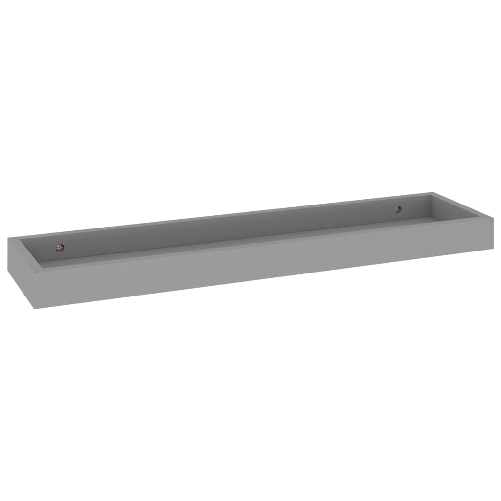 Ράφια Τοίχου με Εσοχή 2 τεμ. Γκρι 60 x 15 x 4 εκ. από MDF