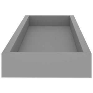 Ράφια Τοίχου με Εσοχή 2 τεμ. Γκρι 60 x 15 x 4 εκ. από MDF