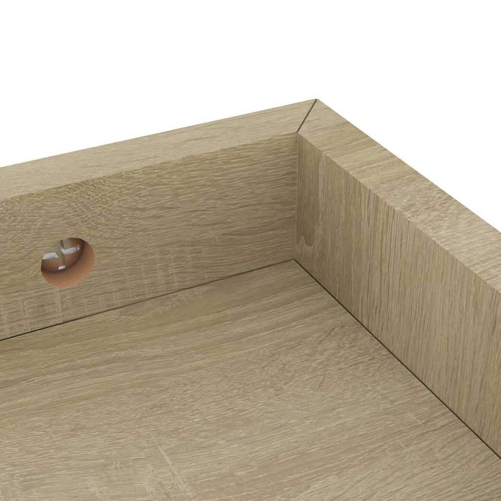Ράφια Τοίχου με Εσοχή 4 τεμ. Δρυς 60 x 15 x 4 εκ. από MDF