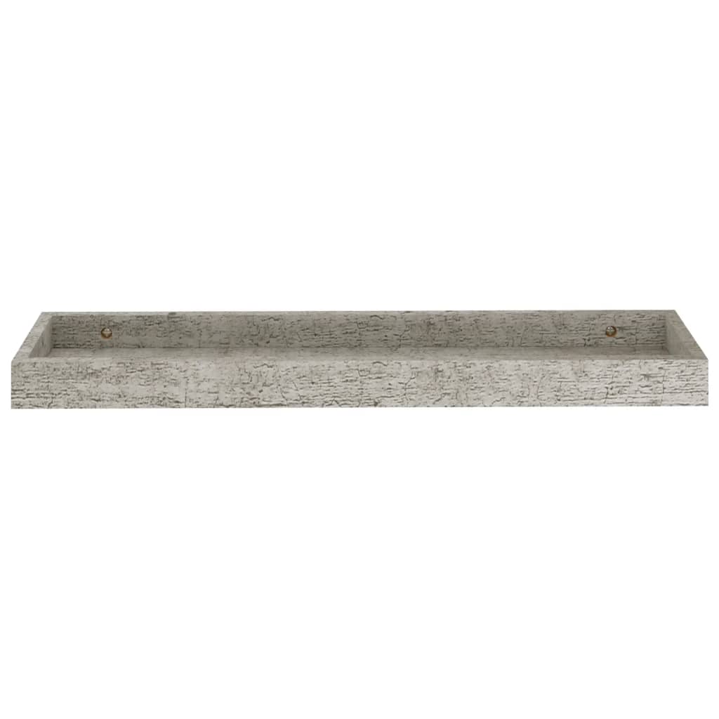 Ράφια Τοίχου με Εσοχή 2 τεμ. Γκρι Σκυρ. 60 x 15 x 4 εκ. από MDF