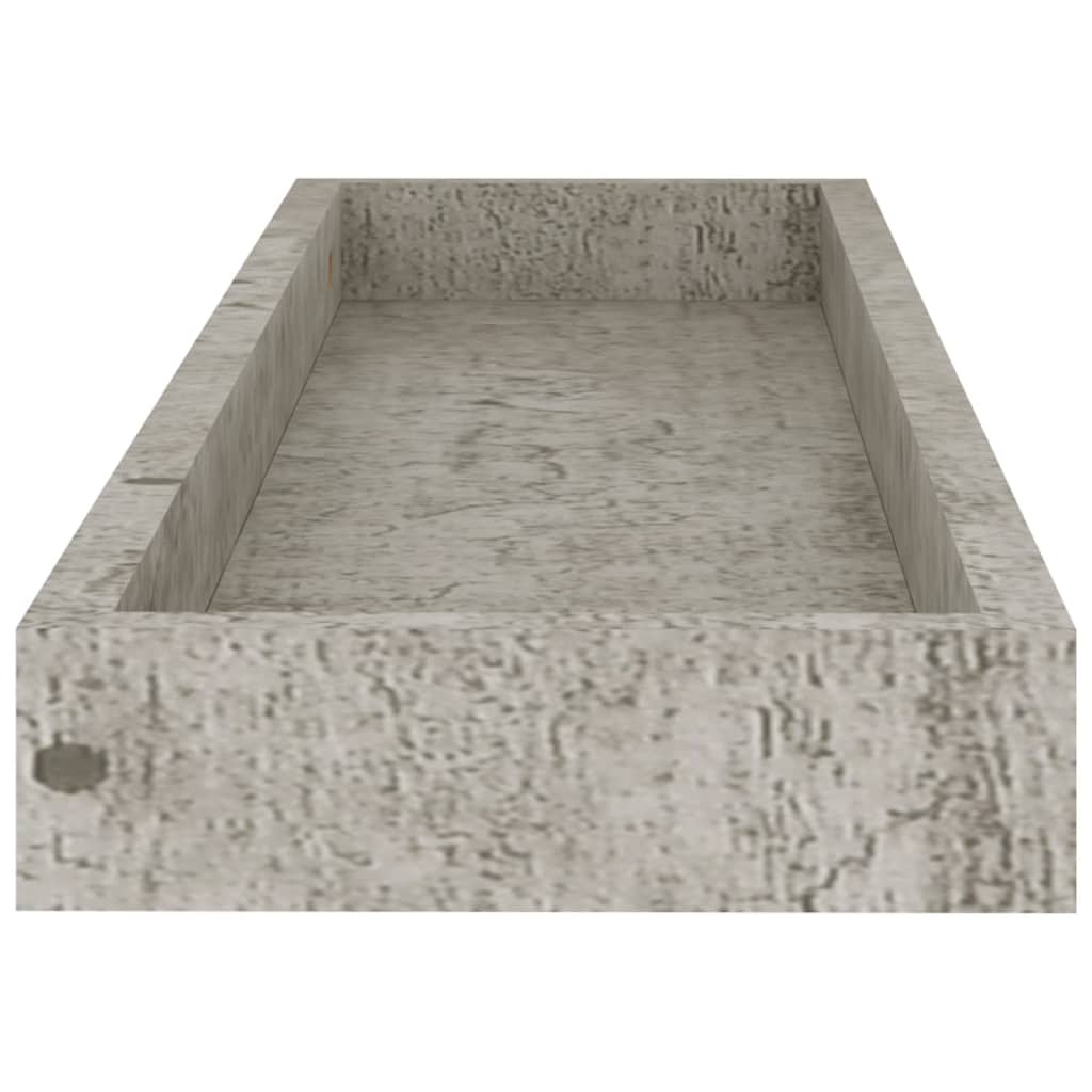 Ράφια Τοίχου με Εσοχή 2 τεμ. Γκρι Σκυρ. 60 x 15 x 4 εκ. από MDF
