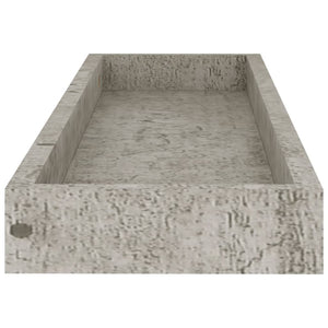 Ράφια Τοίχου με Εσοχή 2 τεμ. Γκρι Σκυρ. 60 x 15 x 4 εκ. από MDF
