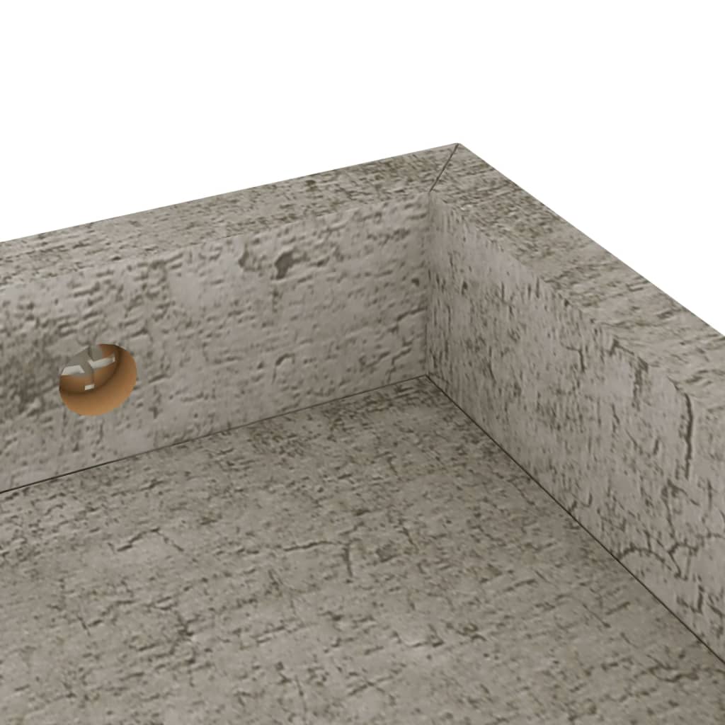 Ράφια Τοίχου με Εσοχή 2 τεμ. Γκρι Σκυρ. 60 x 15 x 4 εκ. από MDF