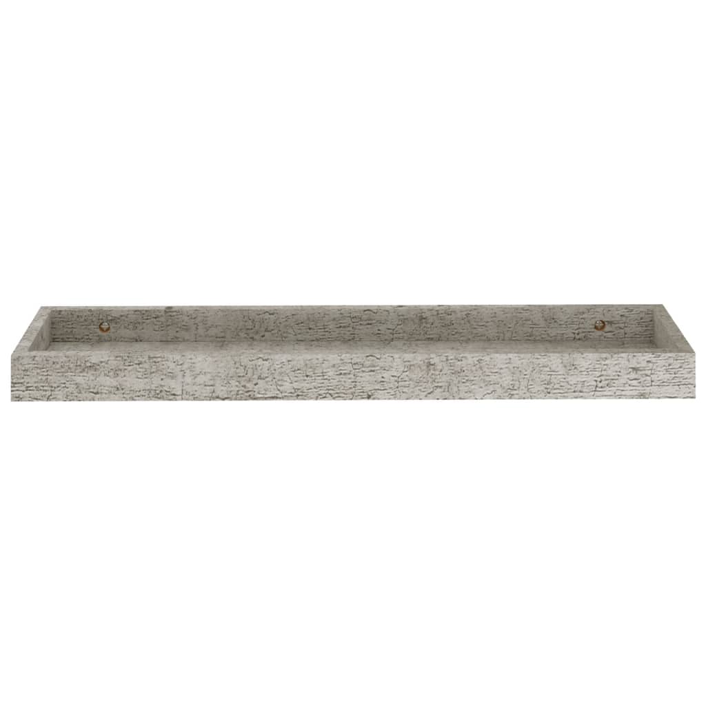 Ράφια Τοίχου με Εσοχή 4 τεμ. Γκρι Σκυρ. 60 x 15 x 4 εκ. από MDF