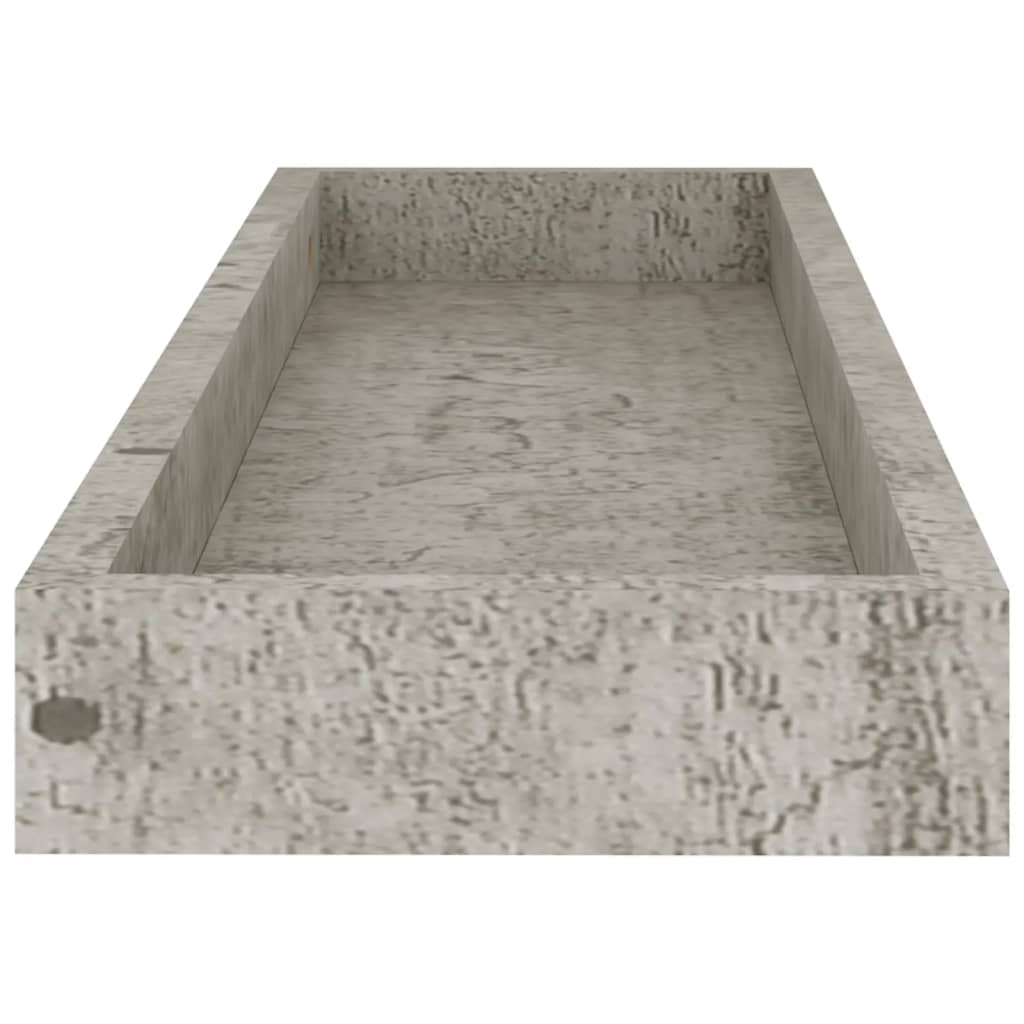 Ράφια Τοίχου με Εσοχή 4 τεμ. Γκρι Σκυρ. 60 x 15 x 4 εκ. από MDF