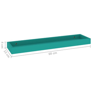 Ράφια Τοίχου με Εσοχή 2 τεμ. Μπλε 60 x 15 x 4 εκ. από MDF - Pakobazaar