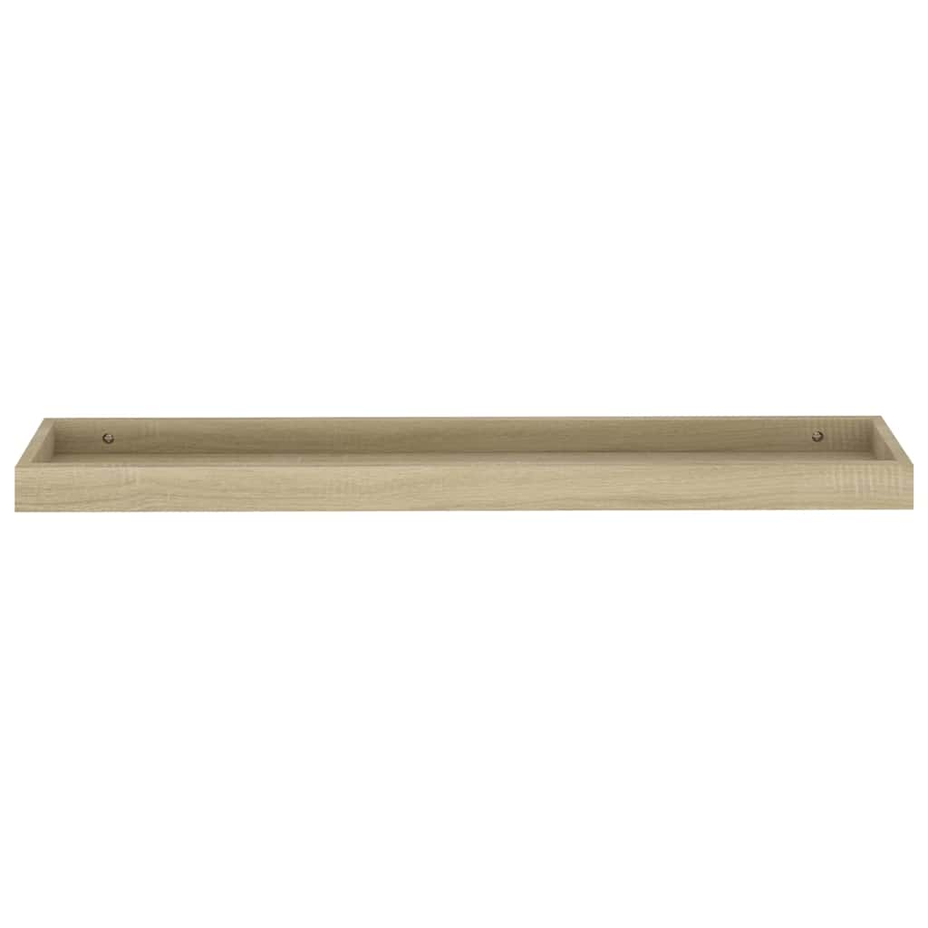 Ράφια Τοίχου με Εσοχή 2 τεμ. Δρυς 80 x 15 x 4 εκ. από MDF