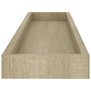 Ράφια Τοίχου με Εσοχή 2 τεμ. Δρυς 80 x 15 x 4 εκ. από MDF