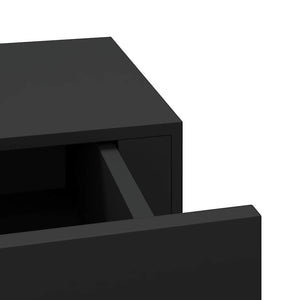 Ράφια Τοίχου με Συρτάρια 2 Τεμ. Μαύρα 40 x 23,5 x 10εκ. από MDF