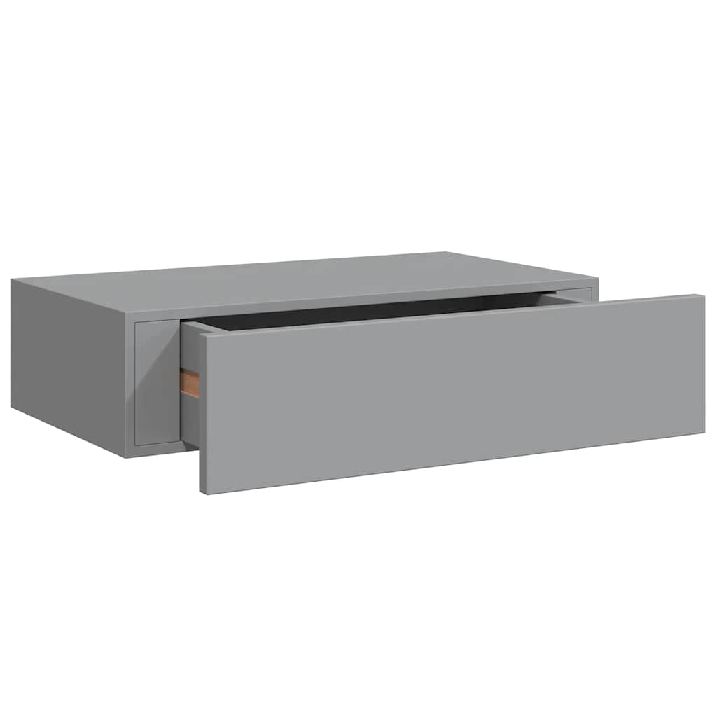 Ράφι Επιτοίχιο με Συρτάρι Γκρι 40 x 23,5 x 10 εκ. από MDF