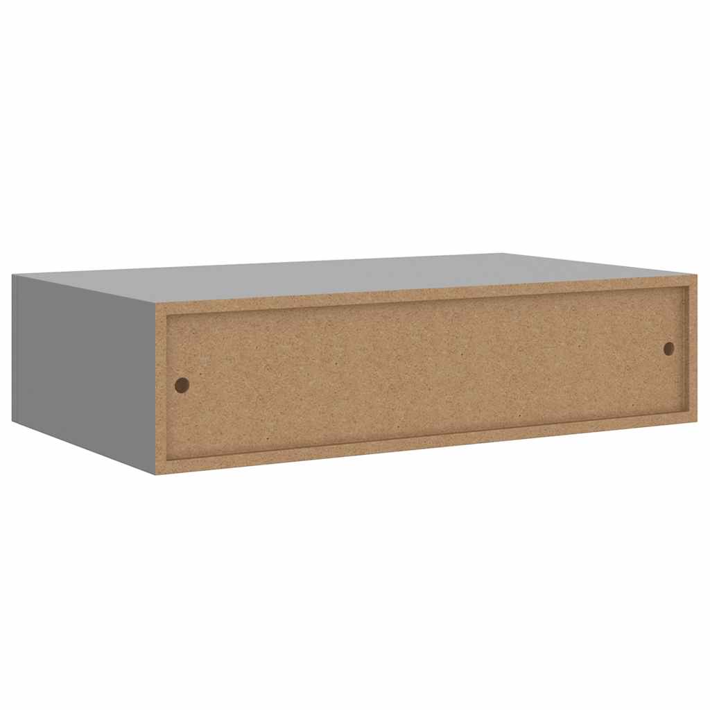 Ράφι Επιτοίχιο με Συρτάρι Γκρι 40 x 23,5 x 10 εκ. από MDF