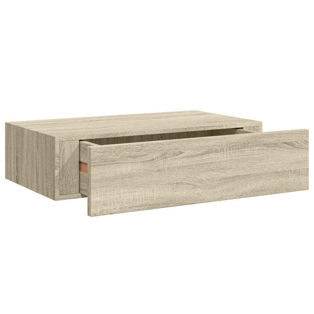 Ράφι Επιτοίχιο με Συρτάρι Χρώμα Δρυός 40 x 23,5 x 10εκ. από MDF - Pakobazaar