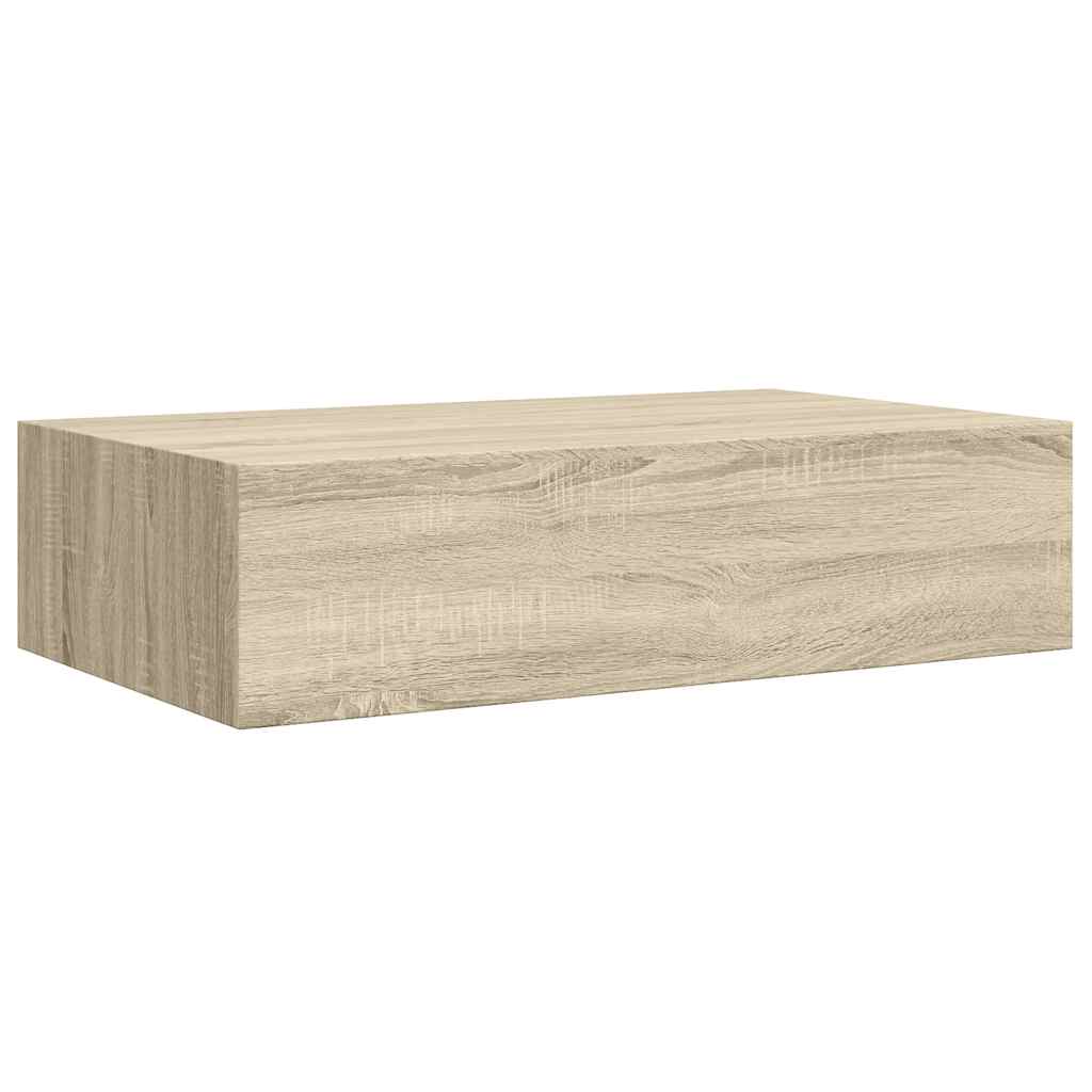 Ράφι Επιτοίχιο με Συρτάρι Χρώμα Δρυός 40 x 23,5 x 10εκ. από MDF - Pakobazaar