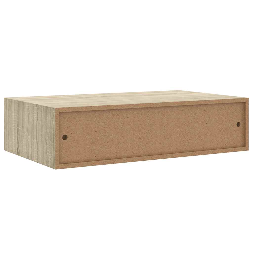 Ράφι Επιτοίχιο με Συρτάρι Χρώμα Δρυός 40 x 23,5 x 10εκ. από MDF - Pakobazaar