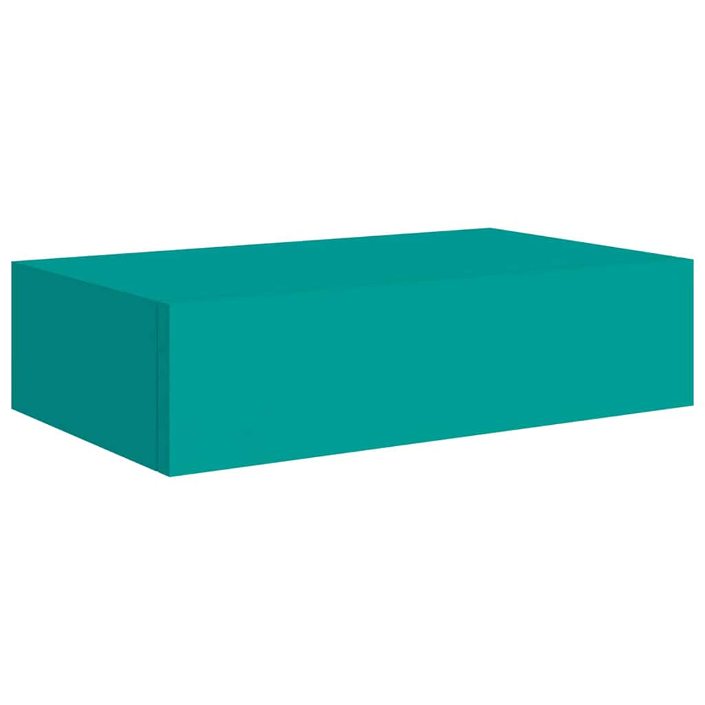Ράφι Τοίχου με Συρτάρι Μπλε 40 x 23,5 x 10 εκ. από MDF - Pakobazaar